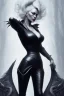 Placeholder: Pamela Anderson as evil queen in black leather, leather, busty, cleavage, angry, stern look. character design by cory loftis, fenghua zhong, ryohei hase, ismail inceoglu and ruan jia. unreal engine 5, artistic lighting, highly detailed, photorealistic, fantasy.