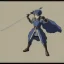 Placeholder: fire emblem, anime, screenshot, ova, 90s anime, boy, armored, mage, robe, fantasy setting, fullbody, fighting dragon, full design