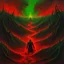 Placeholder: Souls trying to escape from the quicksand ground, cra, in the style of Beksinski, red and green, extremely detailed, dark, extreme horror, hell, inferno