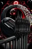 Placeholder: continue up and down a picture of a dark, bloodish, organic, plasmatic dimensions flow from the black hole behind which is a lunar eclipse, inside there is pipe organ in the style of photo-realistic Stranger Things series like but without people