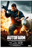 Placeholder: "Create a 90s-style action movie poster titled 'AUTOfarm.' Feature a heroic mechanic battling thousands of people with a spanner, and in the background, show a sheep holding a machine gun. The scene should be intense and dynamic, capturing the high-energy and gritty aesthetic of classic 90s action films. Include the subtitle 'BMI - Suckin-p-p' prominently."