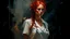 Placeholder: muscular stunning tall redhead russian woman 24yo sexy nurse costume :: dark mysterious esoteric atmosphere :: digital matt painting with rough paint strokes by Jeremy Mann + Carne Griffiths + Leonid Afremov, black canvas