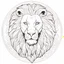 Placeholder: Outline for lion head coloring page with white background sketch style full body, only use online , mandalas style clean line art white background, no shadows and clear and will outlined