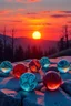 Placeholder: solstice as a theme rendered by a dozen marbles in strong abnormal colors