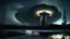 Placeholder: Tunguska event,NIGHT, Siberia scenery,taiga forest,winter, fozen river,heavy clouds, consisting of tall trees and dense vegetation, a mushroom-shaped cloud rises into the sky. The cloud is depicted as a massive column of smoke, dust, and debris, ascending vertically and spreading out at the top, forming a distinctive mushroom-like shape, a barren and desolate scene, with charred remnants of trees scattered across the scorched earth, high resolution photo 24K, high quality, ultraHD, cinematic lig