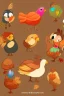 Placeholder: Cute Baby Turkey Animal Thanksgiving animated style