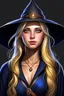 Placeholder: RPG female blond witch, fantasy realistic style