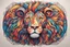 Placeholder: crea un leone disegnato stile cubista mandala con colori vivaci