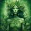 Placeholder: mystical powerful greenish botanical woman