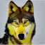 Placeholder: Black red and yellow wolf