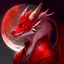 Placeholder: Cute red dragon man dwon moon