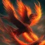 Placeholder: a detailed illustration of a black and red phoenix sitting on a branch of a tree, phoenix wallpaper, luminescent body, glinting wings, full body, symmetrical body, realistic, glowing wings, sharp focus, meticulously detailed, soft evening sky, 64k