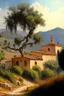 Placeholder: Spanish landscape painting, detailed