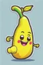 Placeholder: One banana cute cartoon character for sticker or caricature