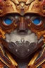 Placeholder: Furious rage, samurai warrior mask, close-up, macro lens, centered camera, intricate details, small minutiae, tiny features, particulars, colorful, 8k, least ambient occlusion, volumetric lighting,