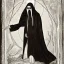 Placeholder: Greek Orthodox nosferatu vampire with a long beard made of tentacles with long arms and a robe made a human faces