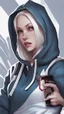 Placeholder: a close up of a person wearing a hoodie, artgerm on artstation pixiv, artgerm. anime illustration, artgerm comic, artgerm and lois van baarle, wlop | artgerm, trending artgerm, style of artgerm, extremely detailed artgerm, spider-gwen, spider - gwen