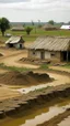 Placeholder: mud houses, farm land