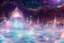 Placeholder: cosmic town underwater turquoise color, dome of bright colors,, rays of ligth and a lot sparks of light, good definition 8k