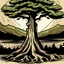 Placeholder: a cypress tree symbol, scary, comic style, Persian, relates to a criminal case