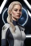 Placeholder: star trek, character art, portrait, blonde woman, emilia clarke, trill symbiote, joined trill, dax, deep space nine, starfleet uniform, trill, high quality, realistic