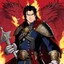 Placeholder: [wii No More Heroes style with thick lines] Last of the Dragon-Blooded kings, Uther rose as a Romano-British warlord during the age of collapse. He bore the standard of the red dragon—symbol of fire, war, and conquest—and ruled with iron will and brutal charisma. Desperate to secure his legacy, he bargained with Merlin for power, deceived Igraine, and sired a son in secret: Arthur. Though mighty in battle, Uther’s pride and ambition fractured the realm, leaving behind both a throne and a curse.
