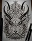 Placeholder: a symmetrical baphomet artwork featuring intricate hand-drawn details