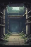 Placeholder: 2d pixel art environement, old abandoned human underground military base. platform video game side scroller loopable background