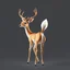 Placeholder: full body of a bald adult white tail deer, proud, heroic, chest out, tail upward, on flat background, in the style of 'My Little Pony' and adult Bambi, fantastic lighting, no spots