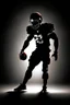 Placeholder: Silhouette of a football linebacker, photorealistic