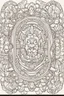 Placeholder: kids coloring page, mandala fully on page symmetrical, cartoon style, thick lines, low detail, no shading