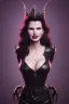 Placeholder: Geena Davis as evil queen in black leather, leather, busty, cleavage, angry, rage, stern look. character design by cory loftis, fenghua zhong, ryohei hase, ismail inceoglu and ruan jia. unreal engine 5, artistic lighting, highly detailed, photorealistic, fantasy