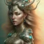 Placeholder: sango fantasy, fantasy magic, intricate, sharp focus, illustration, highly detailed, digital painting, concept art, matte, artgerm and paul lewin and kehinde wiley, masterpiece silver dragon head golden Asian nice breast Afo woman turquoise waves