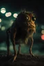 Placeholder: Little ugly night creature with aculeus , image shooted with a very cheap old polaroid canera, colors not perfect, out of focus. Confused image. Not cinematic. Ugly lights. Not illumineted.