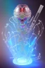 Placeholder: Futuristic Neon crystal skeleton samurai smoke glass fire water