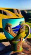 Placeholder: "A unique coffee cup with a stunning rendering of Sycamore Gap, showcasing its intricate details and vibrant colors."