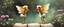 Placeholder: two totally symmetric fluffy angel gremlin slug ant nice cheerleader singing on bridge pointing down in garden , full body portrait T-pose strong aura, oil painting and air brush