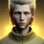 Placeholder: portrait, fantasy setting, man, 20 year old, messy blond hair, round face, naïve, golden eyes, round face, UHD