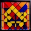 Placeholder: Hyper realistic piet mondrian stained glass window with lead, 4k, sunny day outside