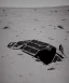 Placeholder: Crashed futuristic space ship on the moon lunar surface