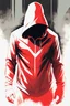 Placeholder: High Quality Portrait of a faceless man wearing a red hoodie from Marvel Comics