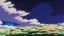 Placeholder: village with purple sky full of stars, anime, high res, makoto shinkai