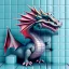 Placeholder: A cute dragon that is smooth and appears to be made of tiles 3D