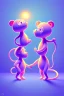 Placeholder: isometric clean art of two super cute monkeys in love, soft lighting, soft pastel gradients, high definition, 3d icon clay render, blender 3d