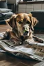 Placeholder: Ein Hund liest eine Zeitung