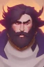 Placeholder: Medieval Fantasy Bearded strong man wearing a thick fur-lined merchant's coat, wearing gold rings, divine, halo, happy smiling, portrait, high definition, realistic, long hair, dynamic lighting, volumetric lighting, mustache, blond