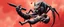 Placeholder: gritty air brush 3d with pen outline, vampire space spider lion cat holding a human in its grip