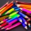 Placeholder: Photo of colored pencils, black background