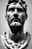 Placeholder: Ultra Realistic image, roman sculpture, white marble material, Lionel Messi, Laurel leaves wreath, miguel angel style, chisel style, emperador, waist up portrait, ultra hd, perfect texture, epic, celestial, cinematic lighting, God light, god rays, 4k resolution, smooth details, ornate details, soft lighting, unreal engine 5, low relief, marble background.