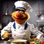 Placeholder: Friday's inspirational subject: The Muppets Swedish Chef with bushy eyebrows and mustache cooking, the guests are other famous muppets. Animated, 3d , funny The Swedish Chef.. "Bork, bork, bork